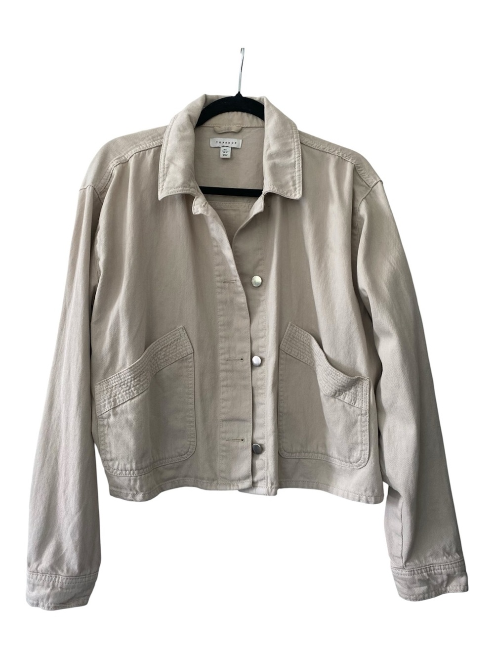TOPSHOP Classic Beige Women's Utility Jacket Size 12